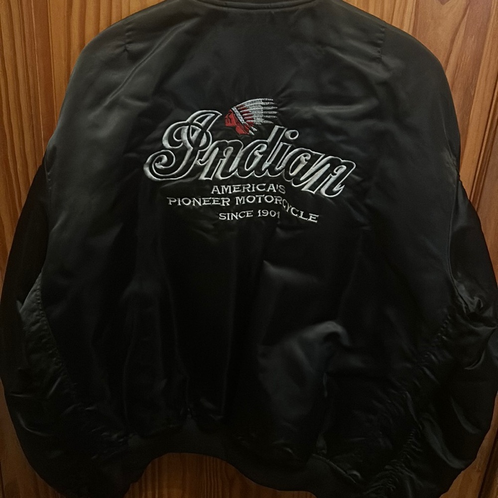 Vintage Indian Motorcycles Bomber Jacket XL Americas Pioneer Biker Gear Hogs